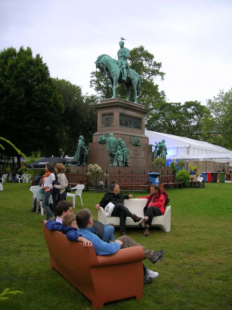 Visitors at the Edinburgh International Book Festival in Scotland.