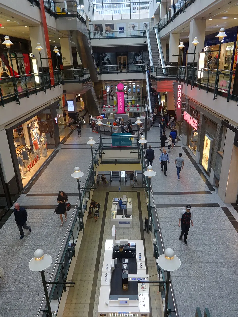 A pedestrian corridor in Montréal's underground city network.